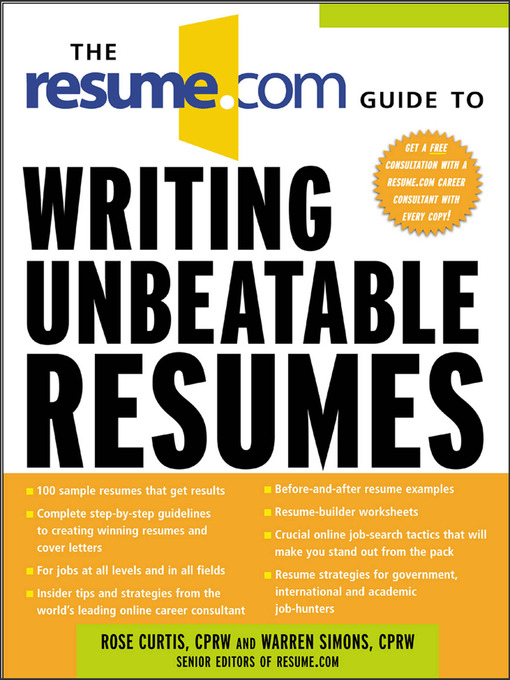 Title details for The Resume.Com Guide to Writing Unbeatable Resumes by Warren Simons - Wait list